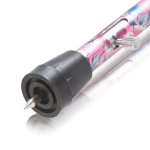 Одноопорная алюминиевая трость YU821, регулируемая по высоте 72,5-93,5 см, цвет: розовая с цветами