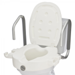 Съемное белое сиденье для туалета (насадка) С60750 с подлокотниками и крышкой