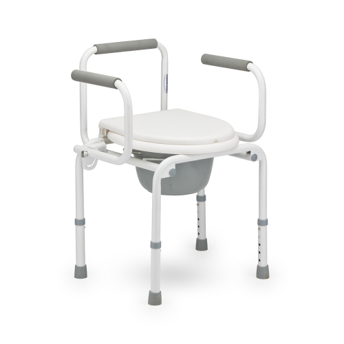 Кресло-туалет для инвалидов с опорной спинкой и откидными подлокотниками FS813