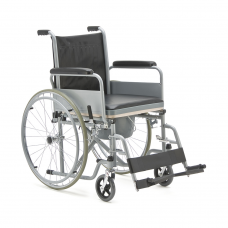 Кресло-коляска FS682 механическая с санитарным оснащением для инвалидов, ширина сиденья 43 см, вес 19 кг, грузоподъемность до 110 кг