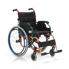 Кресло-коляска FS980LA механическая, для детей-инвалидов, , колеса с регулировкой по высоте, ширина сиденья 34 см, под рост 75-140 см, грузоподъемность 75 кг, вес 15,2 кг