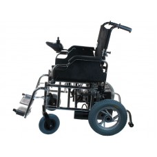 Кресло-коляска для инвалидов LY-EB103-112 с электроприводом, съемные подножки и подлокотники, ширина сиденья 46 см, хром. рама, макс.грузоподъемность 120 кг, вес 55 кг