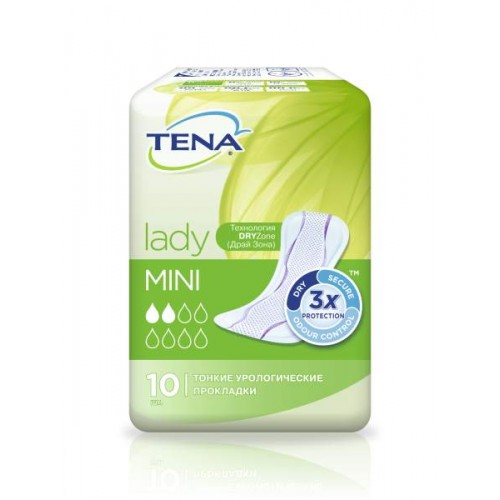 Прокладки ежедневные TENA Lady Mini с тройной защитой, 10 шт./уп.