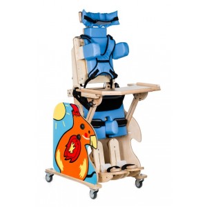 Кресло многофункциональное-вертикализатор "RAINBOW"  для детей с заболеванием ДЦП и детей-инвалидов  (размер R), деревянное,  привод - электро, вес 43 кг, максимальная нагрузка 35 кг 