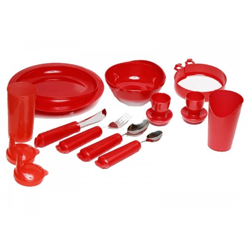 Комплект столовой посуды (красный) 11 предметов (НА-4003)