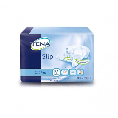Подгузники дышащие TENA Slip Plus, размер по выбору: S, XS,М, L, XL, 30шт./уп.